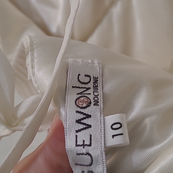 Sue Wong Nocturne Silk Dress Elegant Cream Floral Dress Wedding Party Size 10 - Picture 13 of 15